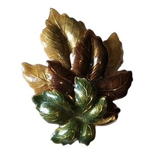 Layered Color Changing Leaves Brooch